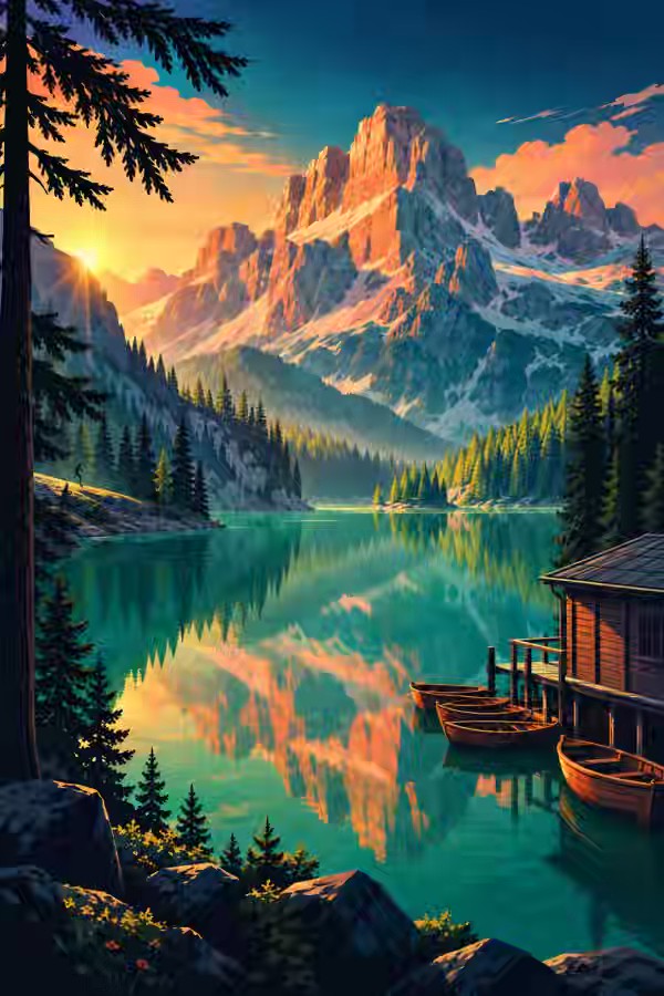 Postal ilustrada de la ruta Dolomitas
